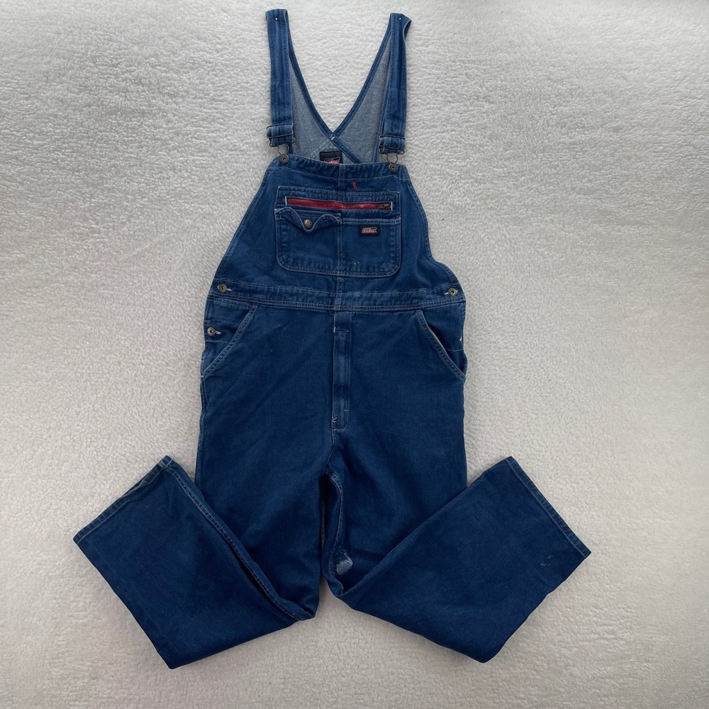 Dickies Overalls Mens Medium Blue Bibs Workwear Farm Outdoor Chore Ranch Denim